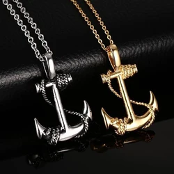 Vintage Boat Sea Anchor Sailor Man Men Necklaces Chain Pendants Punk Rock Hip Hop Unique for Male Boy Fashion Jewelry Gift