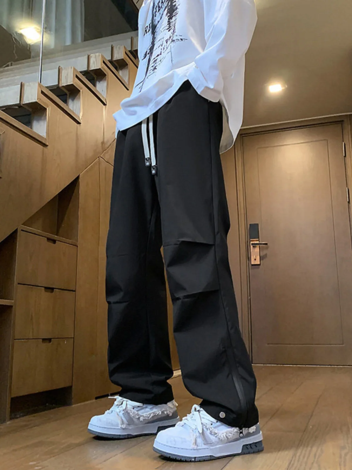 

Водонепроницаемые мужские брюки для скалолазания на молнии, осенние новые американские функциональные походные брюки, крутые спортивные брюки High Street...