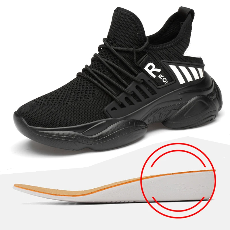 Men\'s Elevator Shoes Breathable Sneakers Hidden Heels 8CM 6CM Optional Heels Height Increasing sports Taller Shoes for man