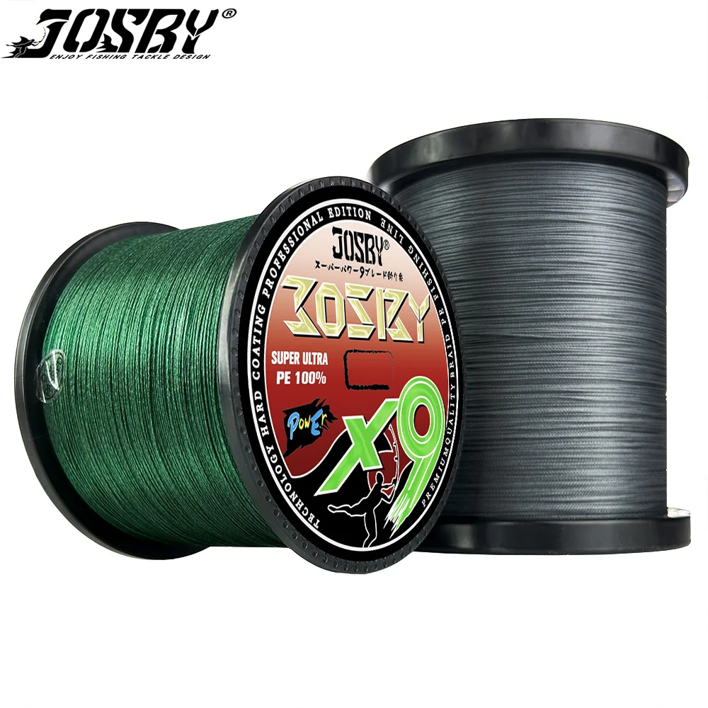 JOSBY 9 Strands Braided Fishing Line Multifilament 100% Pe Seawater Wire 300M 500M 1000M 100M Carp Japanese Strong Accessories