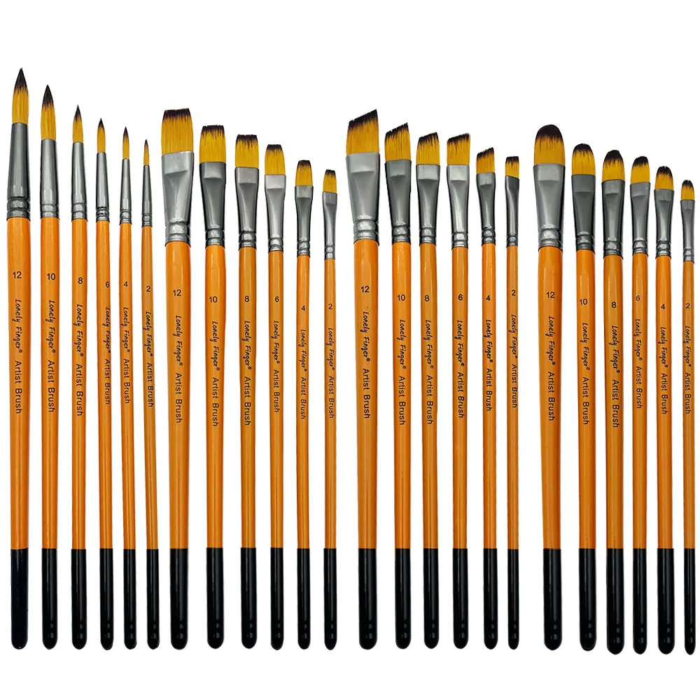Juego de 6 pinceles profesionales para artistas, pinceles para pintura acrílica, óleo, acuarela, para pintar el cuerpo, la cara, rocas y lienzos.