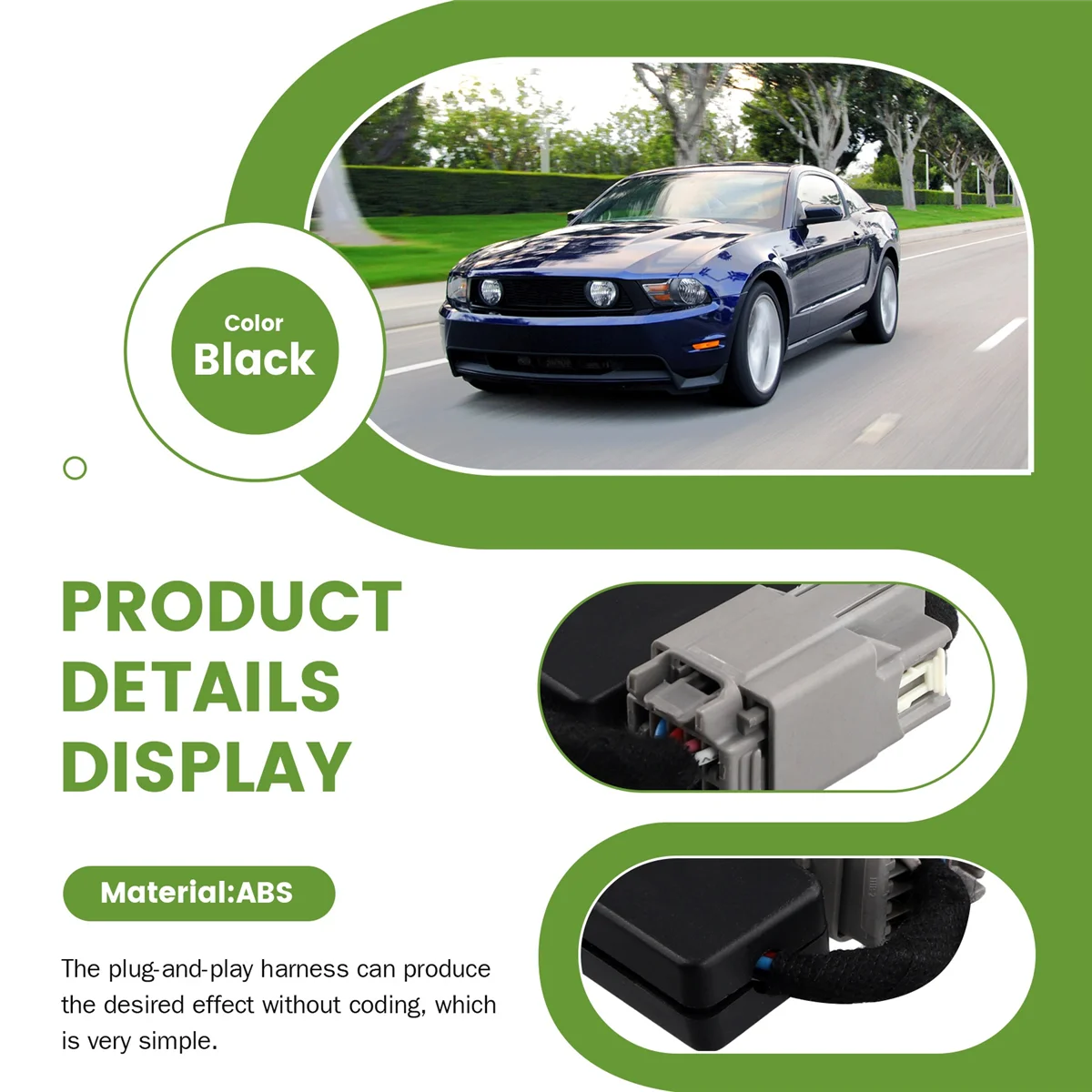 Dinâmico Turn Signal Adapter Harness, Luzes traseiras, Kits de Módulo Blinker, 10Pin, EUA, apto para Ford Mustang 2010-2022