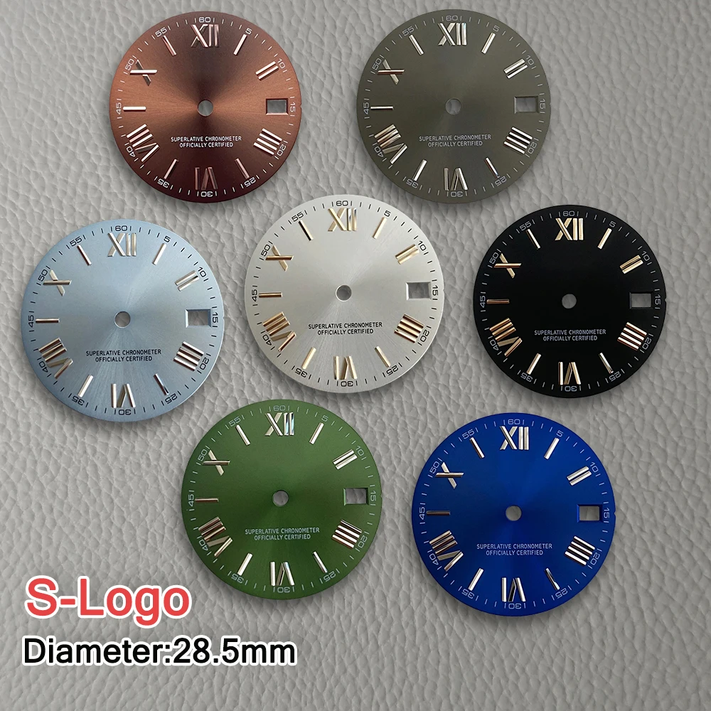 28.5mm S Logo NH35 Dial Rome Dial Suitable For NH35/NH36/4R/7S Automatic Movement Watch Modification Accessories