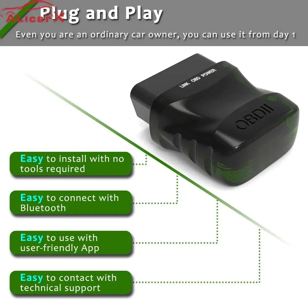 Outil de Diagnostic de Voiture V1.5 ELM327, Bluetooth, pour IOS/Android, PC, 3 en 1, ELM327
