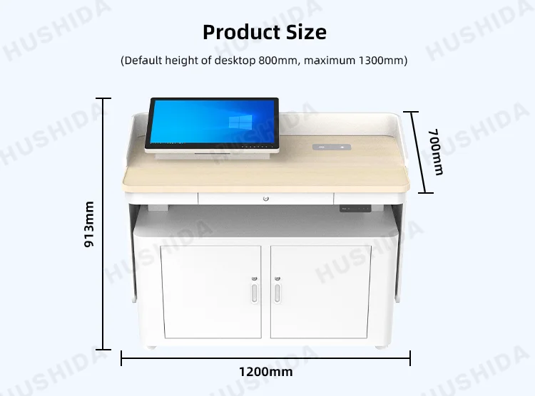 HUSHIDA 23,8 Polegadas Tela Sensível Ao Toque Moderno Multimídia Eletrônico Aço Equipamento Educacional Pódio para Escola e Grande Conferência