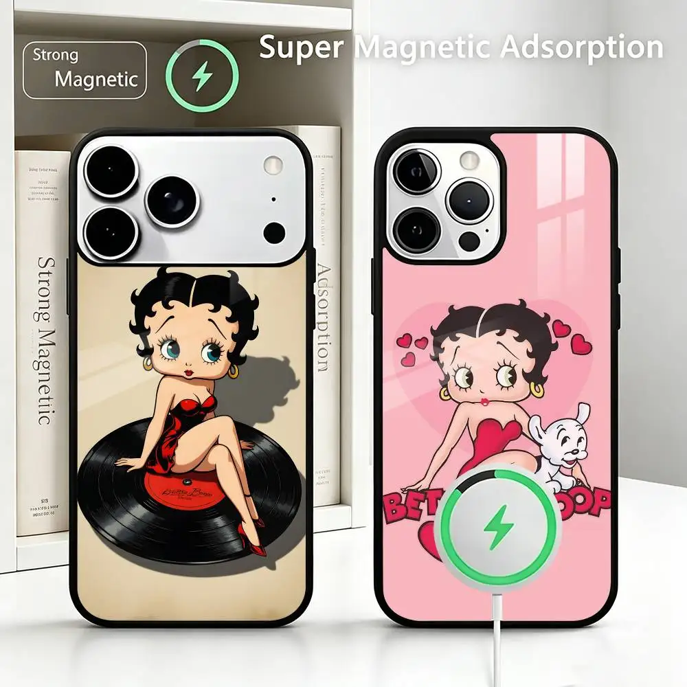

Betty -Cute-B- Boops Wireless charging phone case compatible with iPhone 17/16/15/14/13/12/11