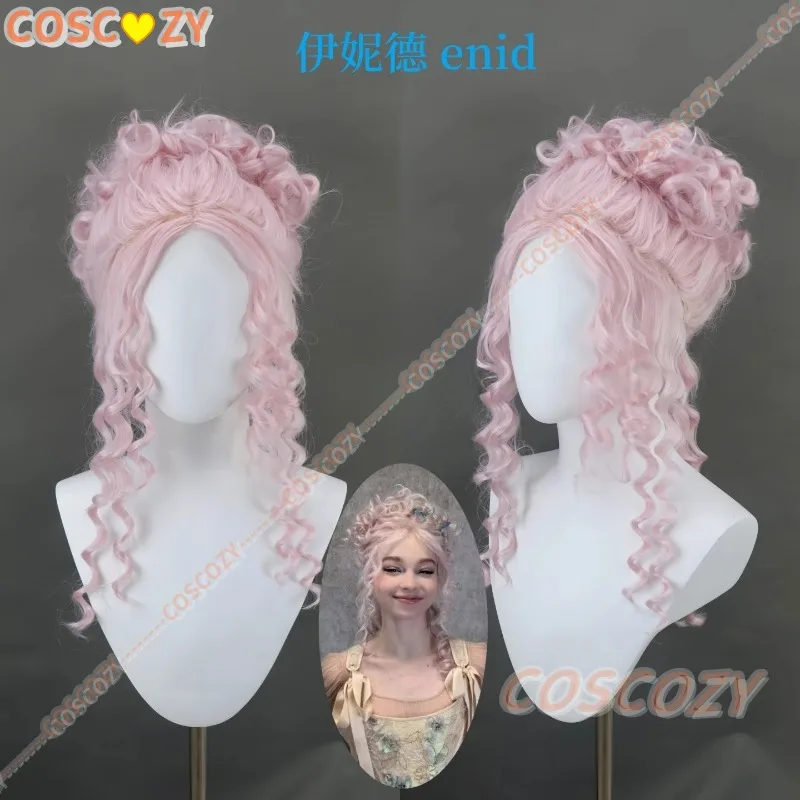 

Season 2 Enid Cosplay Wig Styled Pink Curly Hair Halloween Party Women Synthetic Hair Fiber Customized Anime Wigs