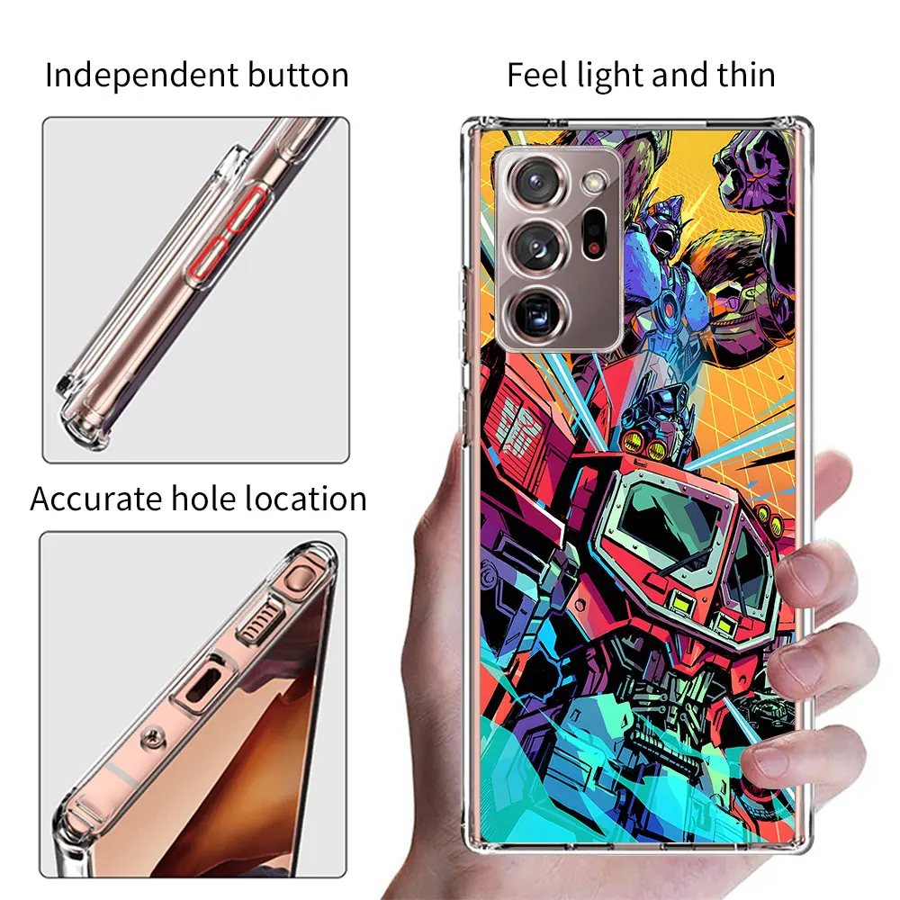 Transformers Case for Samsung Galaxy Note 10 Plus 20 Ultra 9 8 10 Lite TPU Phone Shell J6 J4 2018 M12 M52 Transparent Soft Cover