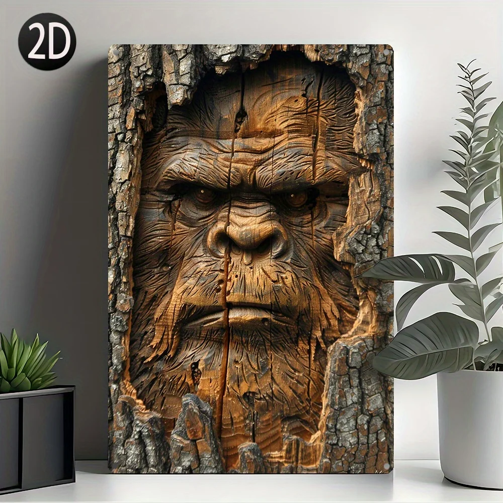 8x12 Inch (20x30cm) 100% Aluminum Sasquatch Wall Sign: Durable, Moisture Resistant, and 32% Higher Bending Resistance