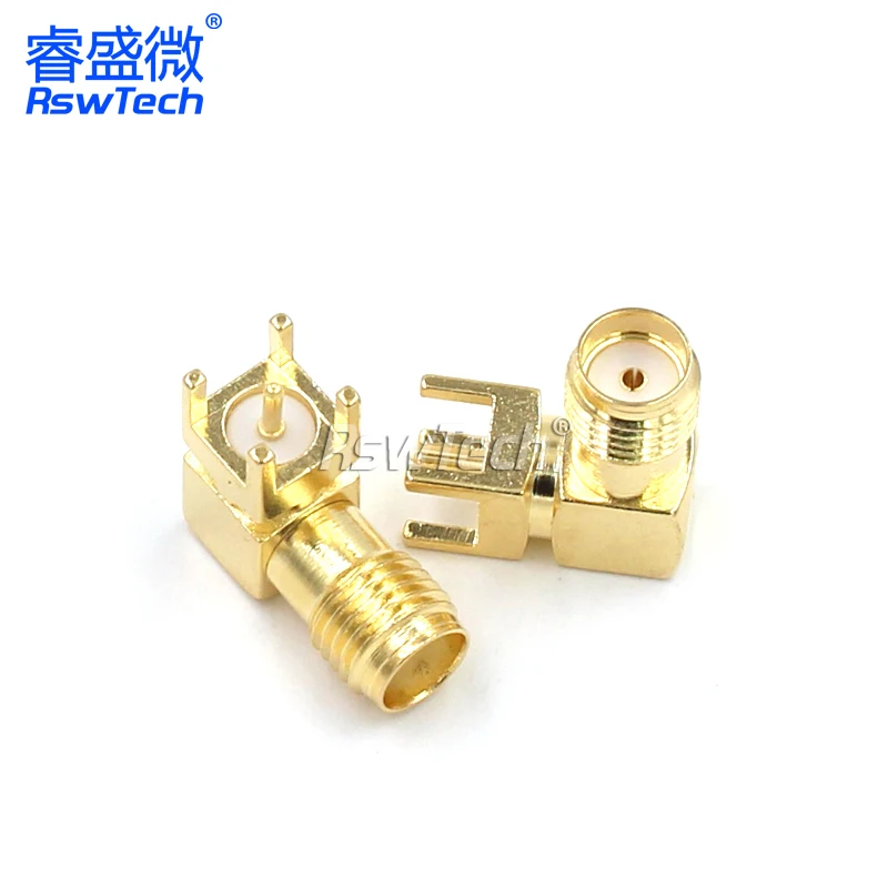 10PCS SMA female Thru Hole plug Right Angle 90 DEGREE ( SMA-KWE ) PCB Mount connector RF adapter best quality