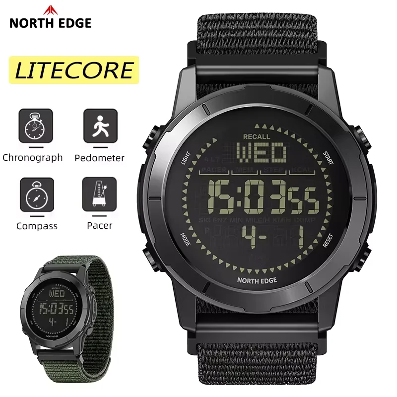 north-edge-litecore-メンズデジタルウォッチ-レディーススポーツウォッチ-超軽量-コンパス-歩数計-防水50m-電子腕時計