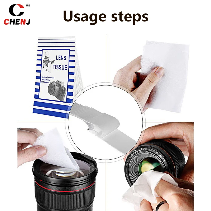 Microscópio Camera Lens Cleaning Paper, Óculos Kit, Cleaner Tecido Poeira-Free Wipes, 125Pcs