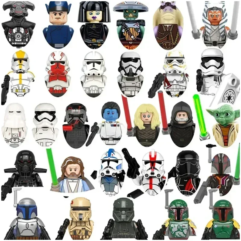 

HEROCROSS STAR WARS Imperial Inquisitors Luke Skywalker Han Solo C-3PO Leia Bbba Fett Block Mini Robot Figure Toy Bricks PG735