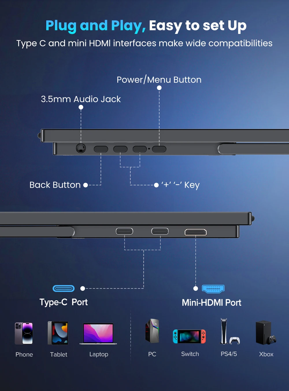 شاشة ألعاب محمولة UPERFECT مقاس 17.3 بوصة 144 هرتز 2560*1440 2K 16:9 HDMI USB C 100% sRGB شاشة Freesync لألعاب الكمبيوتر والكمبيوتر المحمول Mac Xbox PS4 PS5