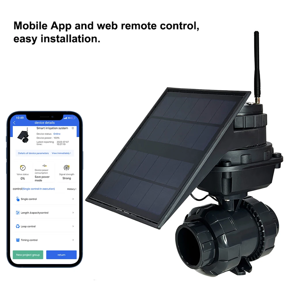 Solar Smart Irrigation Control Valve Timing Watering Agricultural Garden Sprinkler Valve Controller 4G Drip Irrigation System