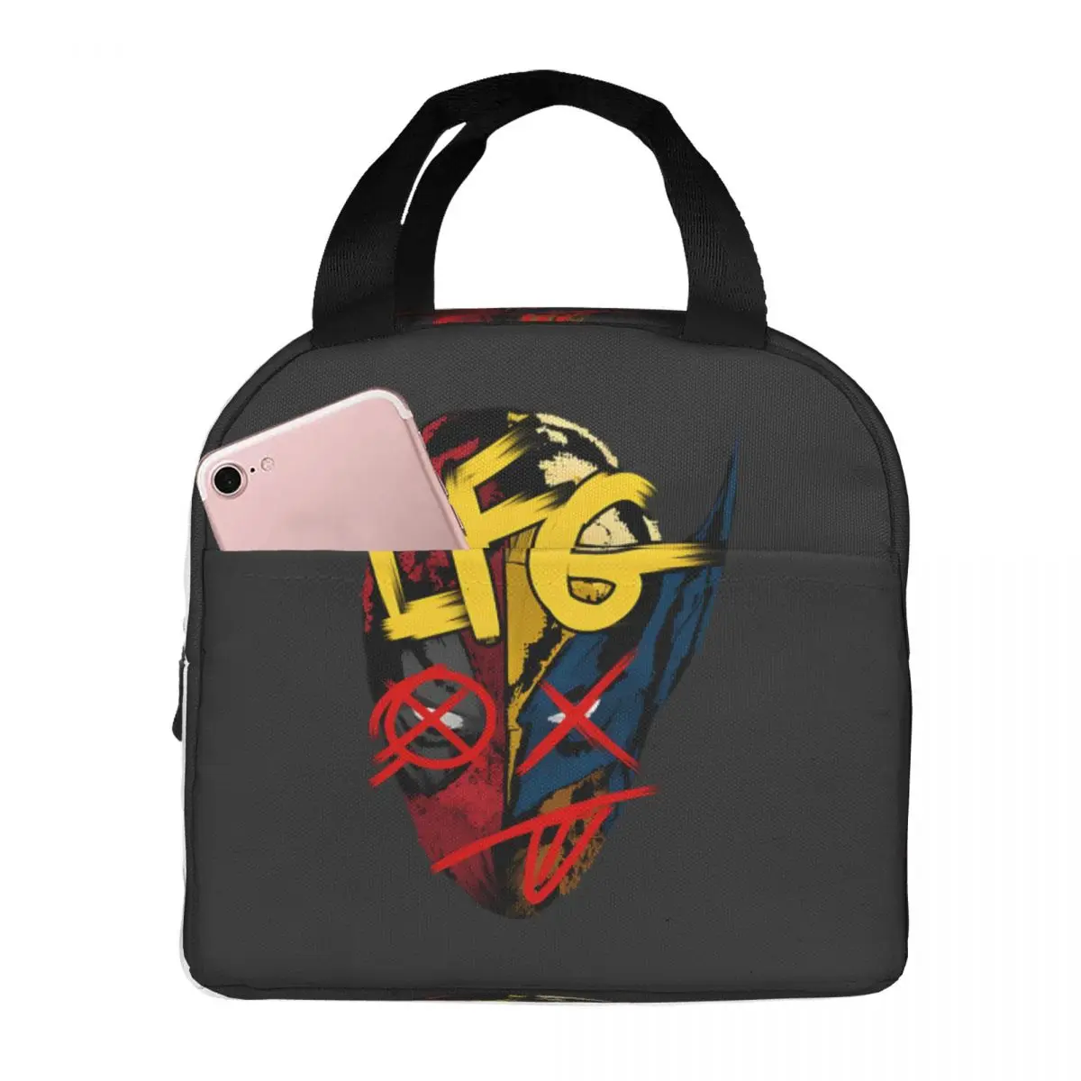 Fashion Bento Boxes LFG Durable Waterproof Marvel Deadpool Wolverine Film Weekend Picnic Food Bags Office Workers