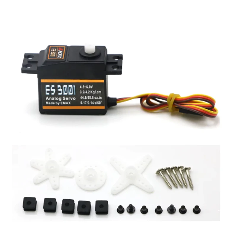 EMAX-Servo standard ES3001, 43g, pour hélicoptère RC, bateau, avion, 4 pièces