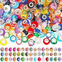100pcs Mixed Large Hole Glass Beads Inlaid European-style Lamps Loose Spaced Bead-core Bracelet DIY Crafts Jewelry Accessories