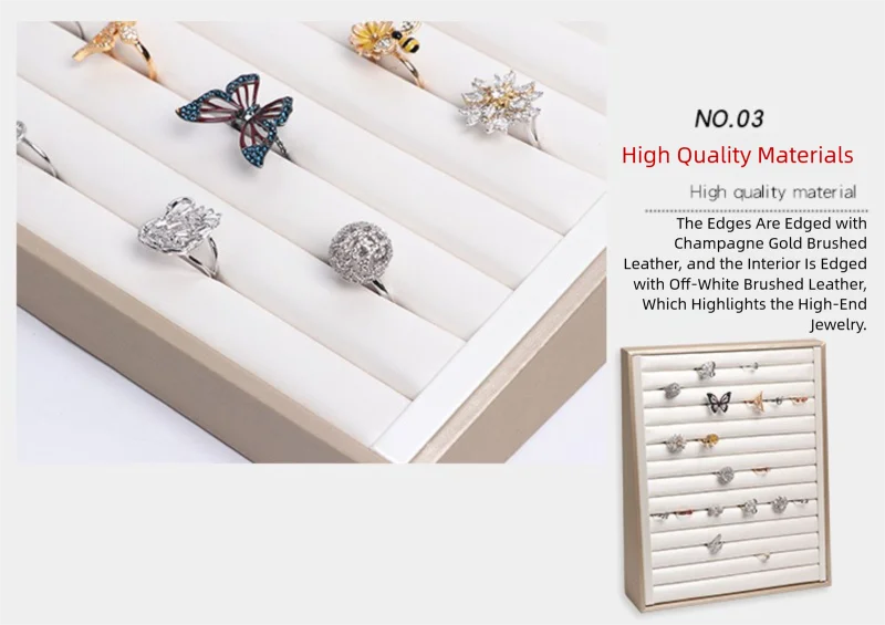 Vertical Velvet and Leather Jewelry Display Stand Large Adjustable Earring Necklace Ring Organizer for Shop Home Vanity Counter