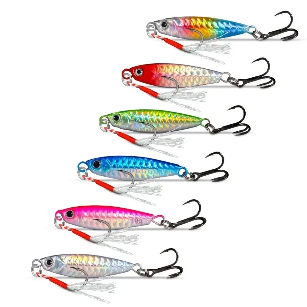 7g Weight Metal Jig Fishing Lure Slow Jigging Action Carp Spinner Jigging Lure Wobbler Hard Bait Cast Swimbait for Pike/Carp/Sea