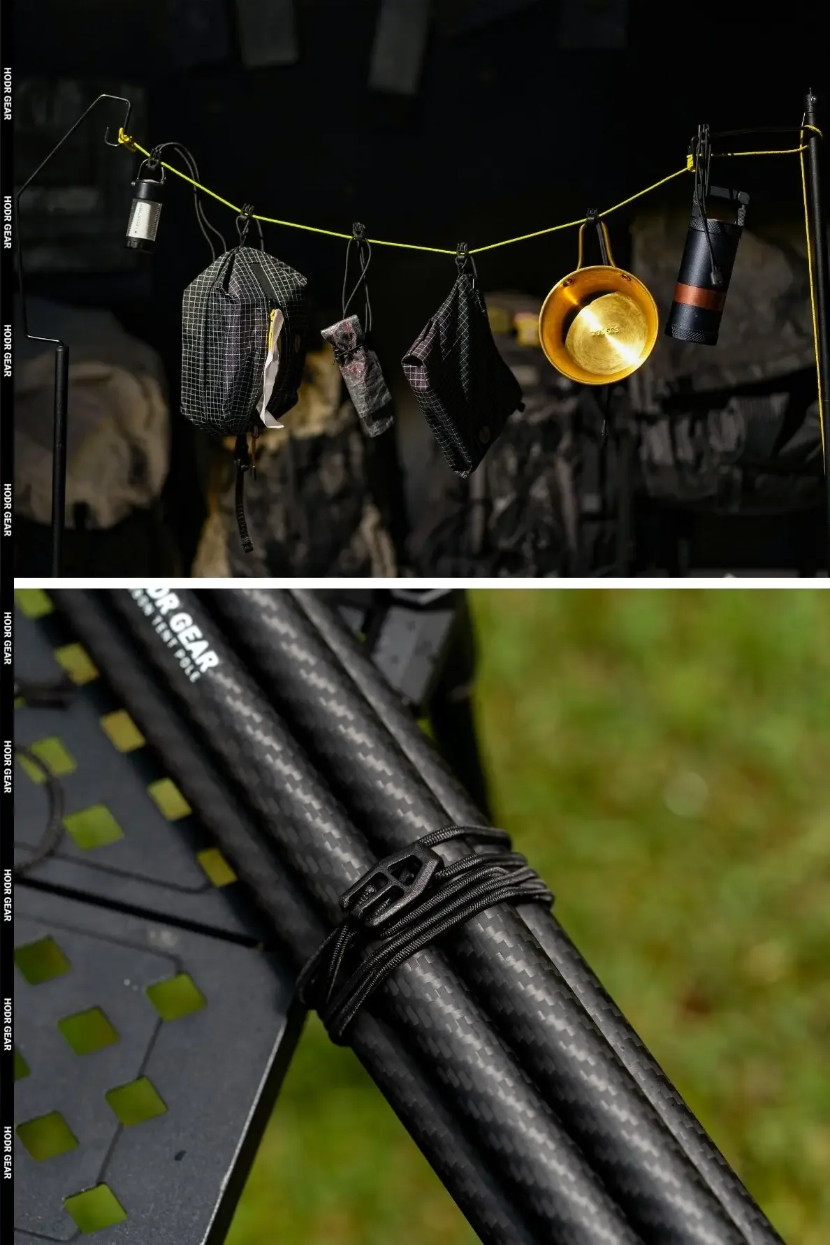 [HODRGEAR] Schlaufenbinder 2er-Pack Ultraleichte Elastische Ausrüstungsbinden 10g Set Nifco Hardware Wiederverwendbar für Zeltstangen, Planenstangen, Schlanke Camping- und Wanderstangen – Detail 11