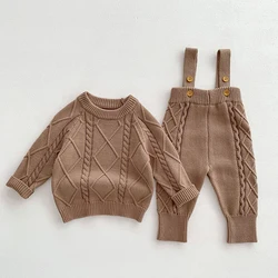 Autumn Spring Infant Baby Boys Girls Knitting Clothing Set Toddler Baby Boys Girl Clothes Suit Children Knitting Clothes