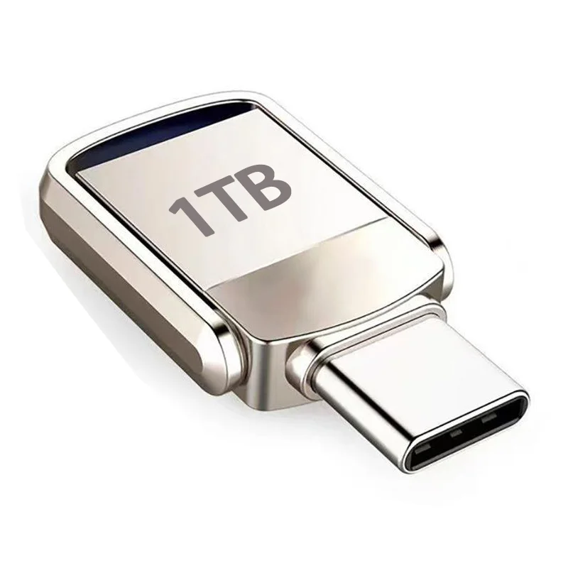 U-Disk 2TB Metall-Pendrive USB3.2 Typ-C Schnittstelle Mobiltelefon Computer Gegenseitige Übertragung Flash-Laufwerk 1TB USB-Speicher Große Kapazität