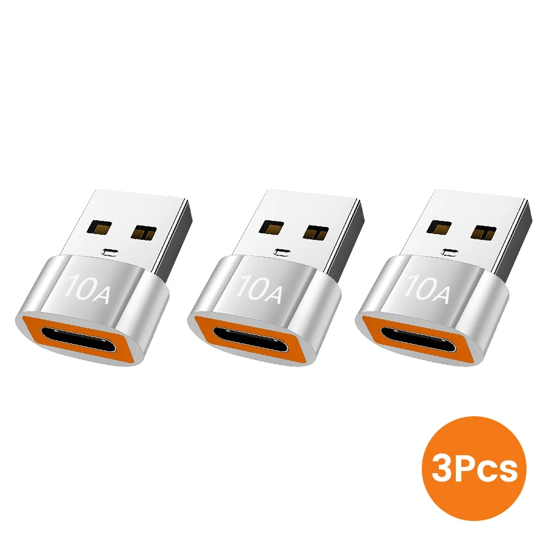 USB 3.0 10A USB-auf-Typ-C-OTG-Konverter, Typ-C-auf-USB-Adapter, USB-Buchse auf USB-C-Stecker, schneller Ladeadapter für Xiaomi Macbook Laptops