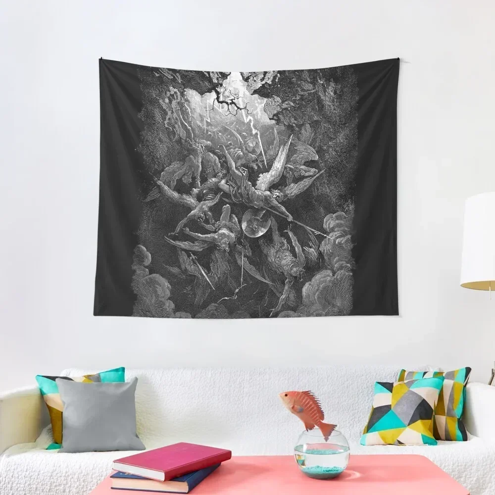 Lithograph - Gustave Doré - Paradise Lost - The Mouth of Hell John Milton Tapestry Decoration Wall Tapestry