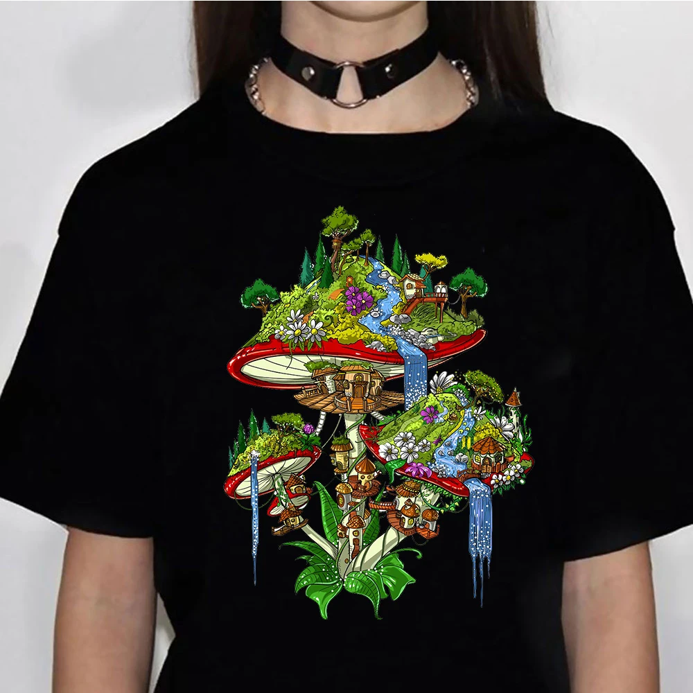 

Magic Mushrooms Alien Psychedelic t shirt women harajuku summer funny t shirt girl comic clothes