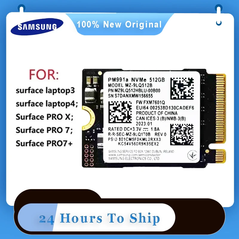 Samsung PM991a SSD M.2 2230 Internal Solid State Drive PCIe PCIe 3.0x4 NVME SSD For Microsoft Surface Pro 7+ Steam Deck