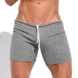 Pantalones cortos para hombre a rayas, pantalones cortos deportivos con cordón de Color liso para verano, pantalones cortos para surf en la playa, pantalones para hombre, talla grande 3XL