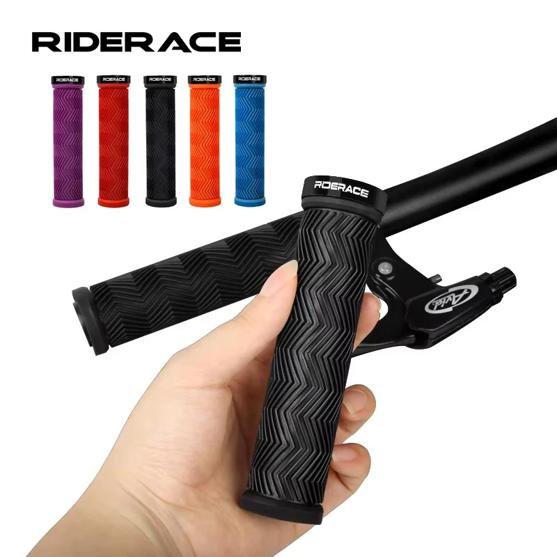 AliExpress riderace RIDERACE Bicycle Handlebar Grips Lock on MTB Mountain Bike Handle Bar Cover Rubber Shockproof Non-Slip Ergonomic Cycling Grips