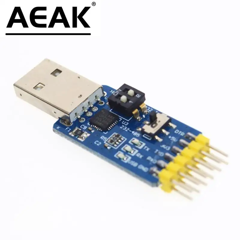 AEAK 6 in 1 CP2102 USB to TTL 485 232 Huzhuan 3.3V / 5V compatible Six multifunction serial module