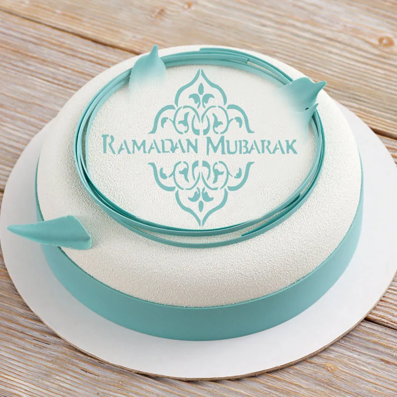 Cake Decorating Tools Eid Mubarak PET Mold Cutter Stamp Embosser Holiday Fondant Plastic Cutter Cake Mould Tools Fondant Baking