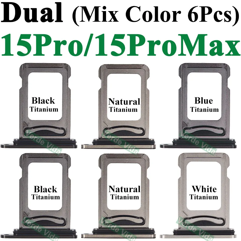 6Pcs For iPhone 13 15 16 14 Pro Max 12 11 14 Plus Dual SIM Card Tray Holder Slot Drawer Holder Chip Tray Sim Card Reader Adapter image 5