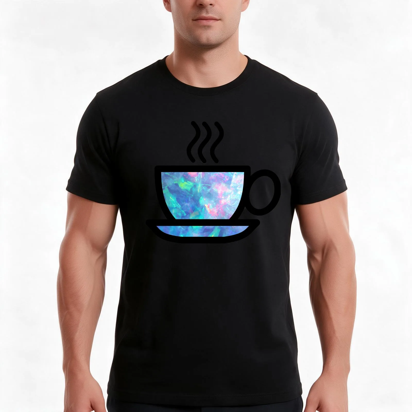 Opal Coffee T-Shirt Summer Casual Cotton Tee Oversized Streetwear Tops Vintage Graphic Print Loose Fit Short Sleeve