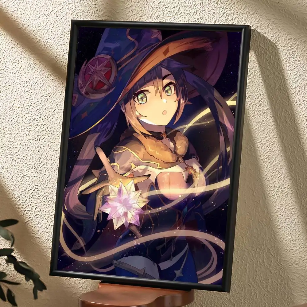 ملصق G-Genshin Impact Mona عالي الدقة على الحائط اللاصق المقاوم للماء وغرفة المعيشة المنزلية وغرفة النوم والديكور الجمالي