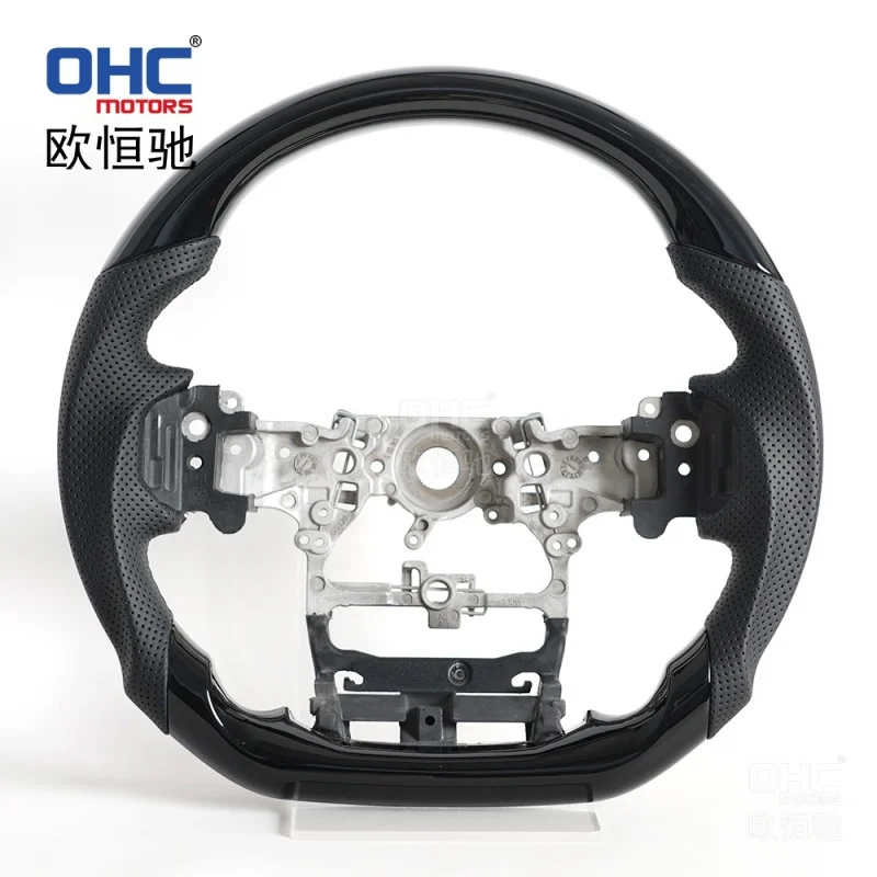 For Toyota 2024/LC250 Prado, piano black spray-coated D-type sports steering wheel upgrade modification