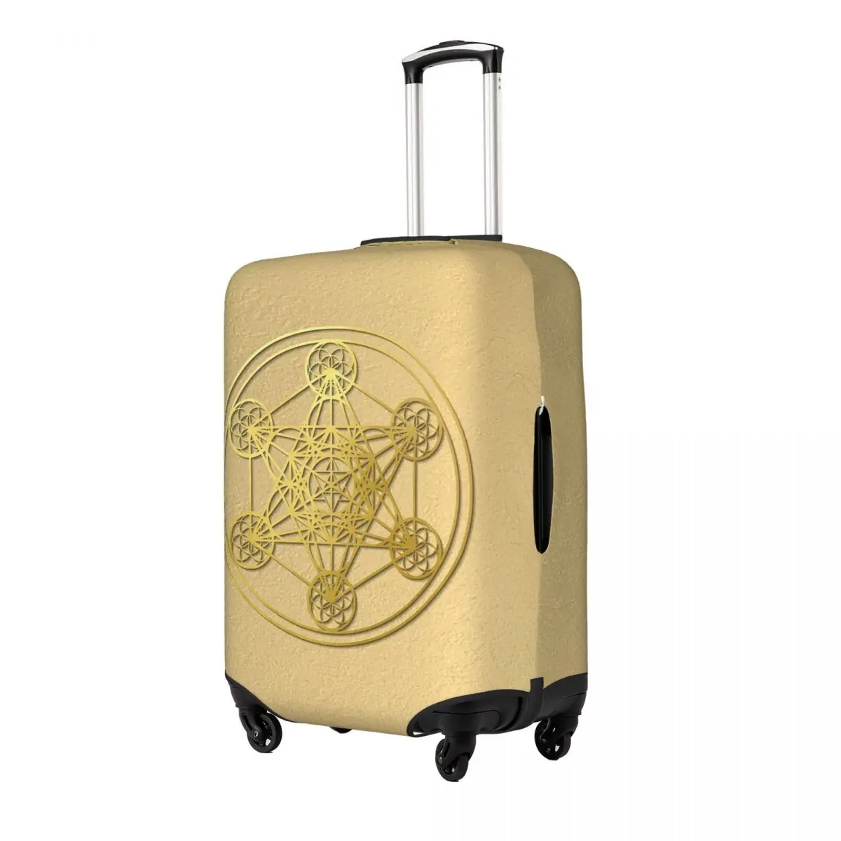

Metatron Cube Sacred Mandala Healing Amulet Suitcase Cover Protection Elastic Travel Luggage Protector Covers for 18-32 Inch