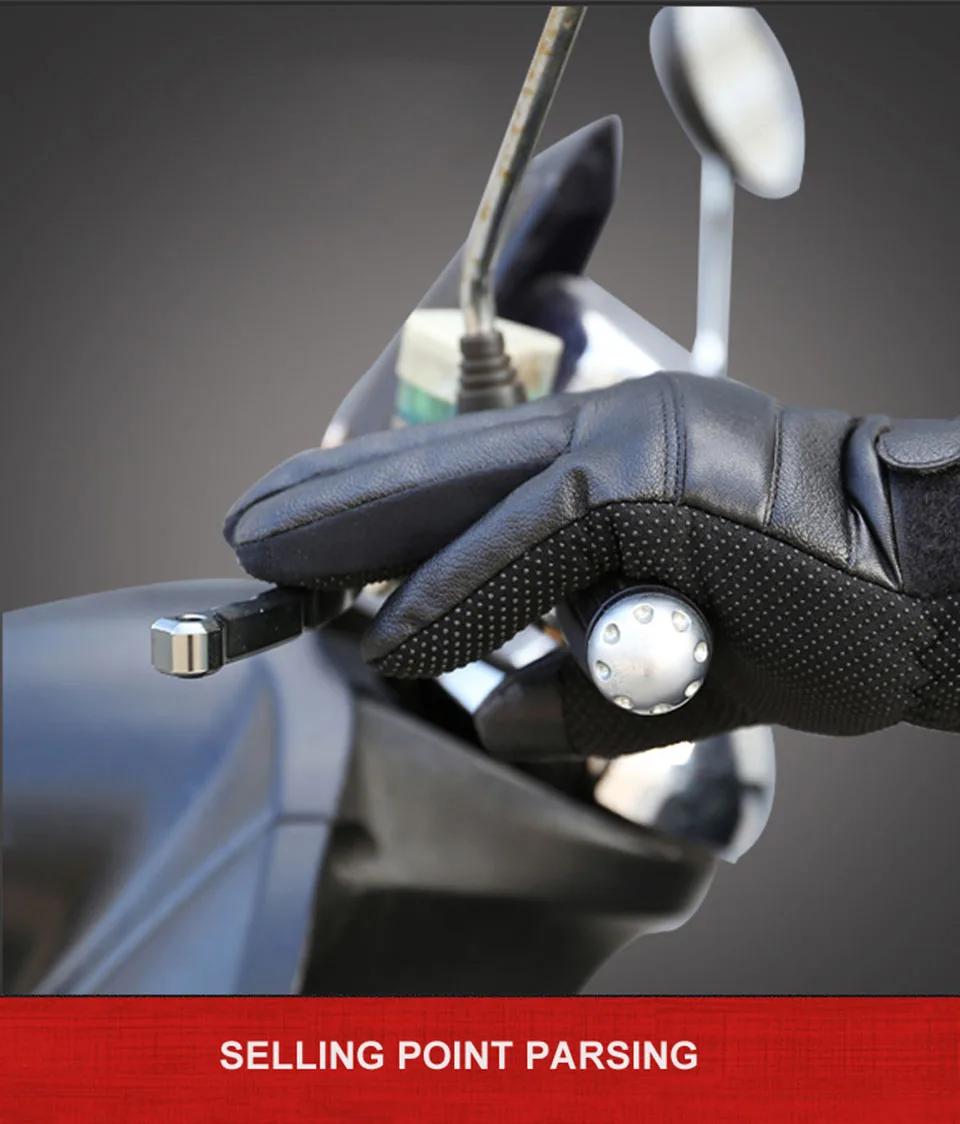 GTUBIKE Winter-Elektro-Heizhandschuhe für Outdoor-Radfahren, wasserdicht, rutschfest, verdickt, für Damen und Herren, mit Touchscreen-Funktion, aus Lammfell. – Detail 5