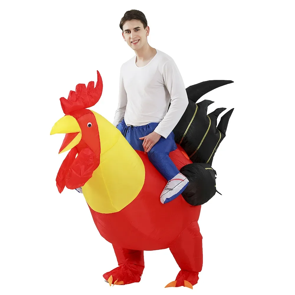 Inflatable Cock Chook Chicken Halloween  Costumes For Women Cosplay Fancy Dress Rooster Costumes Hen Christmas Costume For Adult