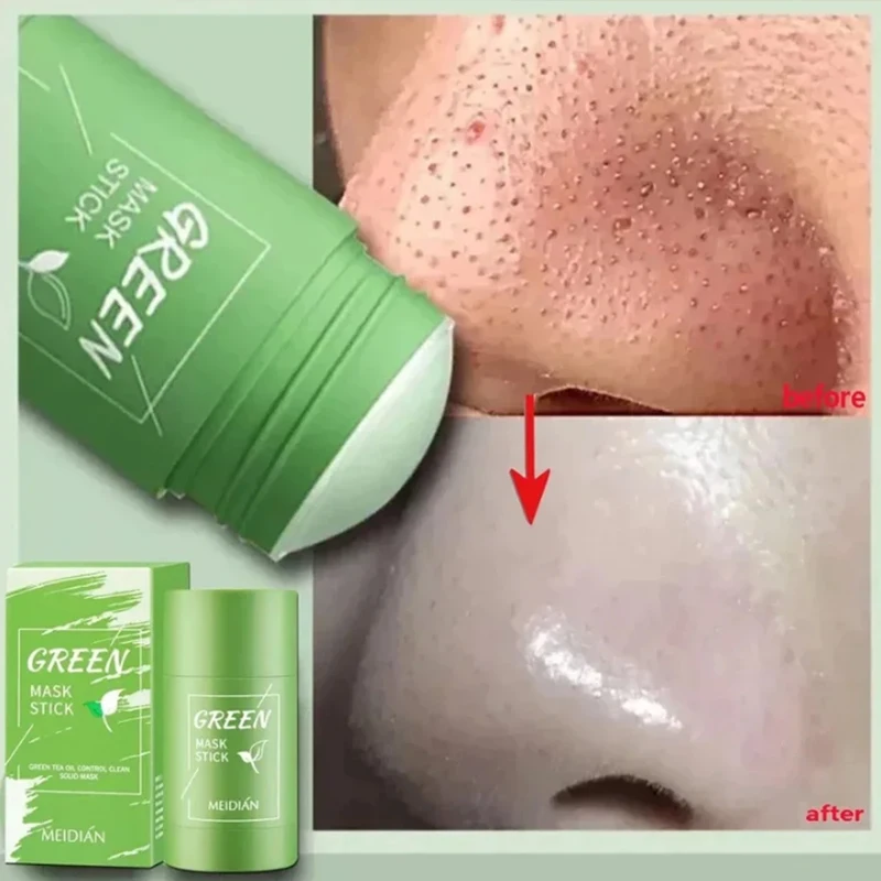 New Face Clean Mask Green Tea Cleansing Stick Mask Shrink pores Deep Blackhead Remover facial Cleansing for Moisturizing Mask