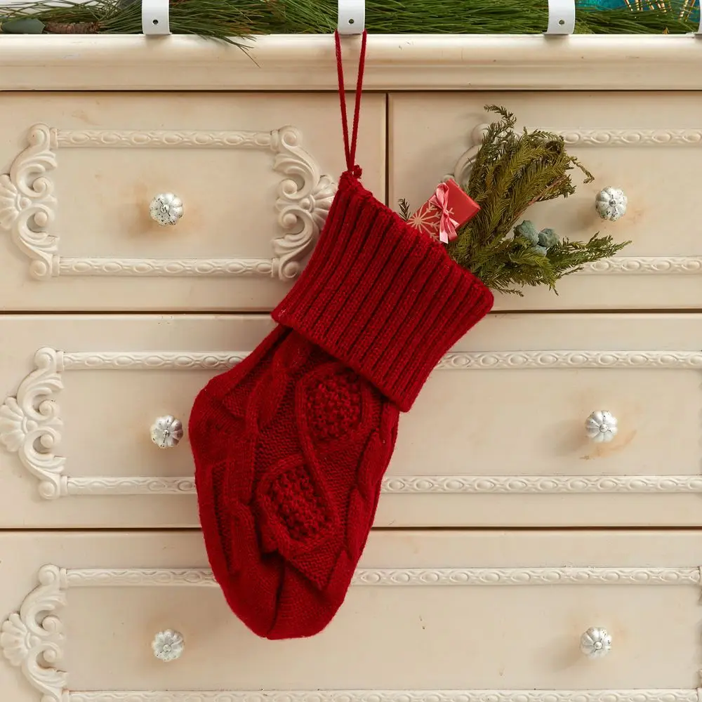 Runtowo 1 قطعة جوارب عيد الميلاد المحبوكة المنزل عيد الميلاد الموقد شجرة عيد الميلاد الحلي سنة جديدة سعيدة عيد الميلاد لطيف شنطة هدايا