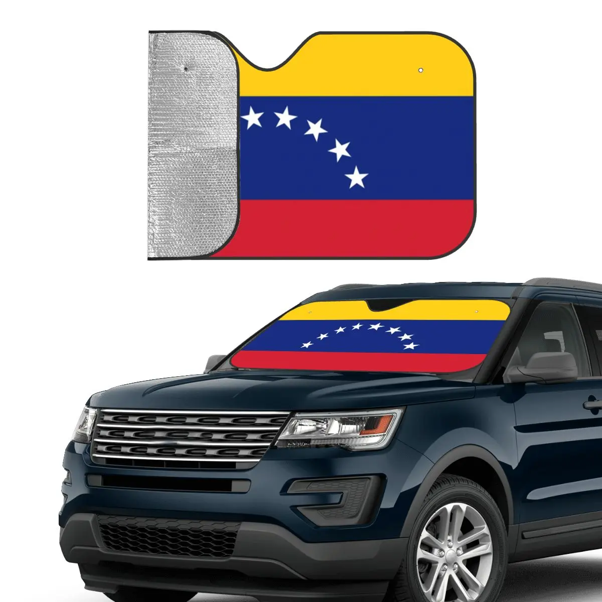 Venezolana Foldable Sunshade Windscreen 76x140cm Venezuela Flag Aluminium Foil Car Window Windscreen Cover Front Window Cover