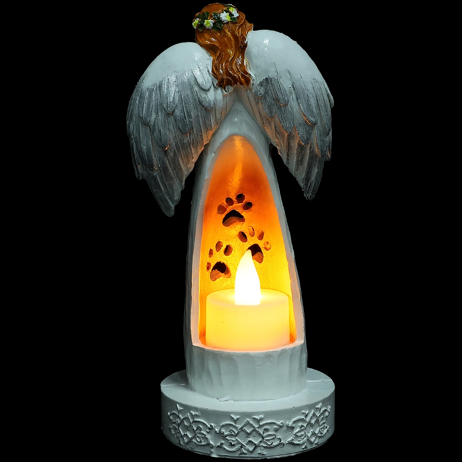 

Creative Angel Holding Dog Decoration Safe Resin Material Exquisite Craftsmanship Home Ornaments Angel Holding A Dog Statue