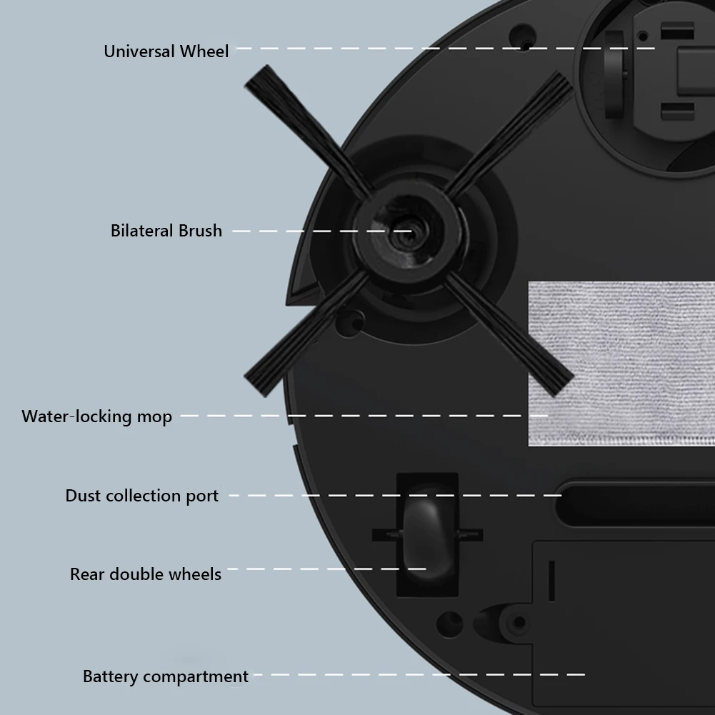 3 in 1 Sweeping Robot Rechargeable Sweeping Machine Strong Suction Compact Cleaning Machine for Pet Hair Stubborn Dirt
