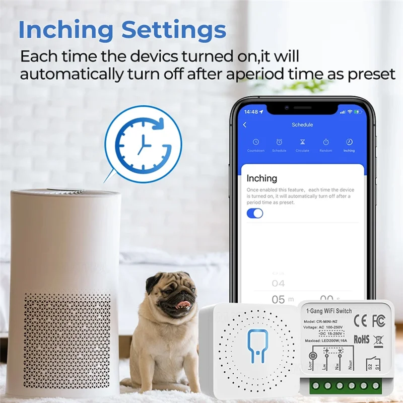 

LJL Tuya Wi-Fi RF433 модуль умного переключателя с дистанционным управлением домашняя автоматизация DIY мини-выключатель реле для Alexa Smart простая установка