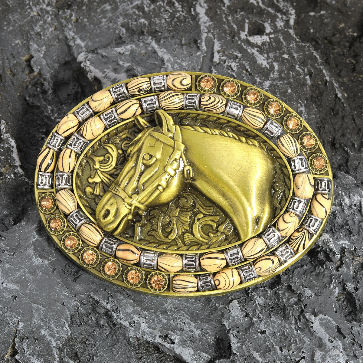 1PC bohemian retro metal relief animal cattle head horse head belt neutral belt buckle wholesale