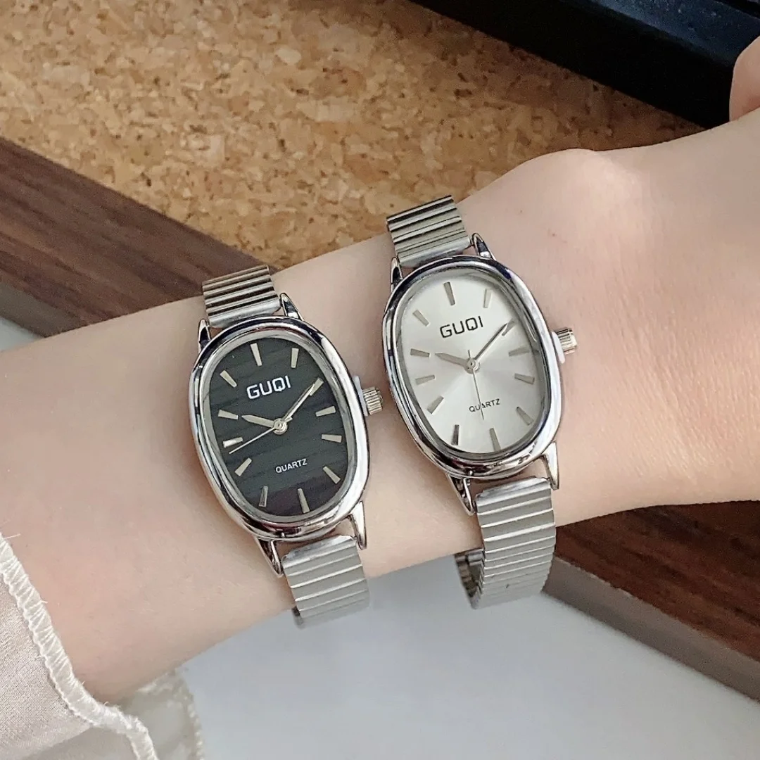 แฟชั่นผู้หญิงควอตซ์นาฬิกาสแตนเลสสุภาพสตรีนาฬิการูปไข่ขนาดเล็กสายไม้ไผ่สาวนักเรียนนาฬิกาข้อมือRelogio